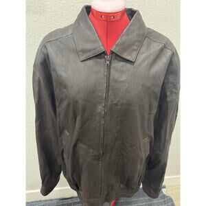 Vintage Remy Leather Jacket Mens 42xlg Brown Bomber Soft Buttery Boxy USA Made